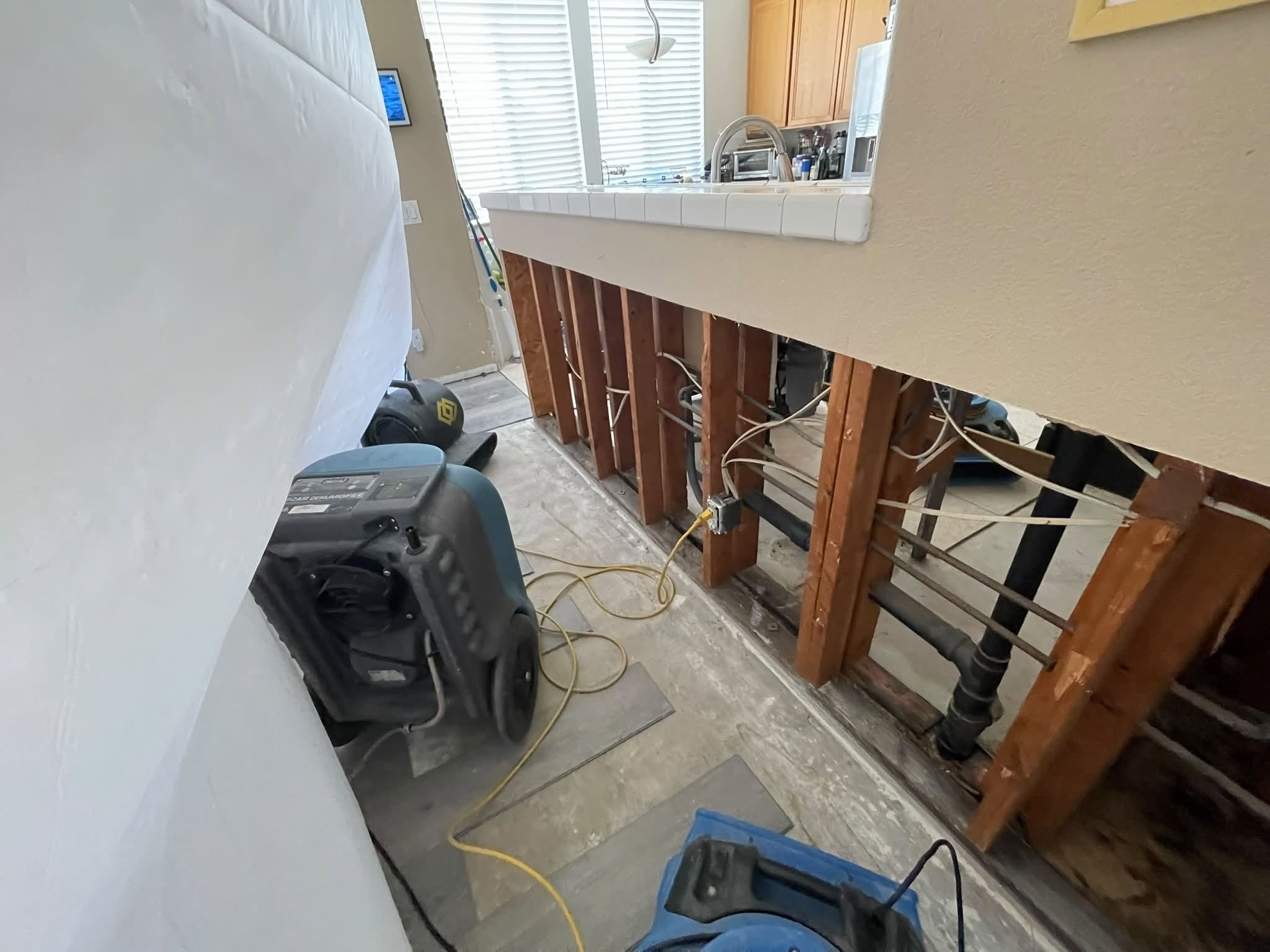 Kitchen Wall Structural Drying - Bellingham WA