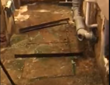 Severe Sewage Damage to Wood Subfloor